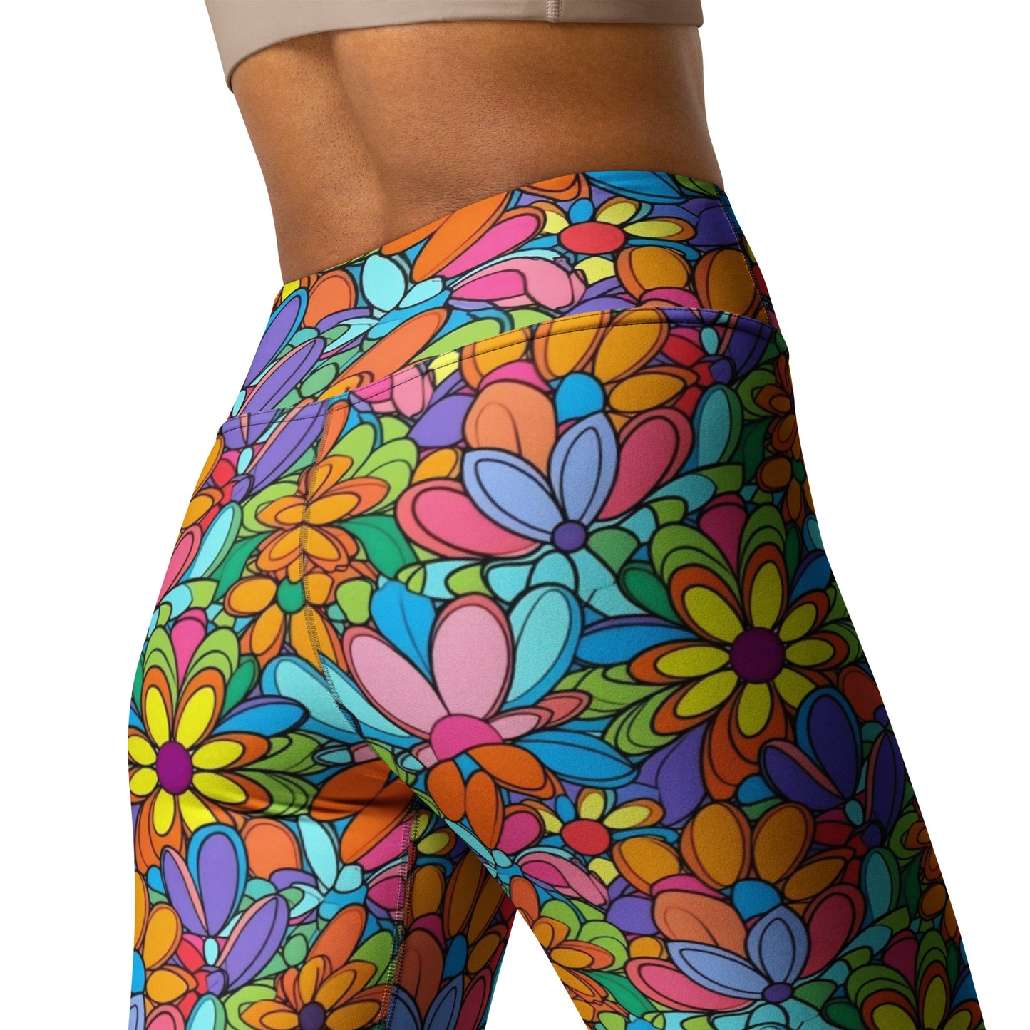 Bright Floral Hippie Yoga Leggings