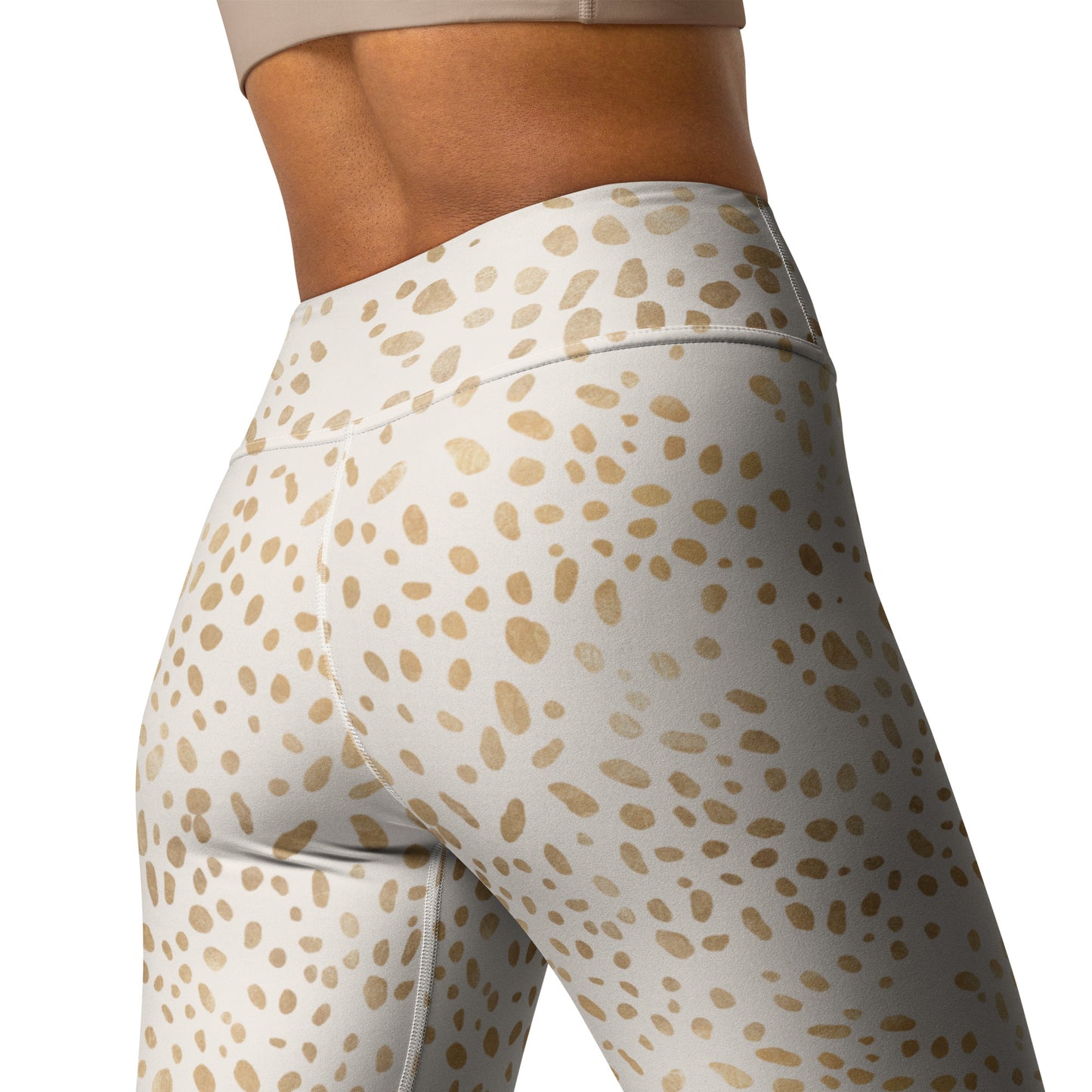 Shimmering Golden Deer Skin Printed Yoga Leggings