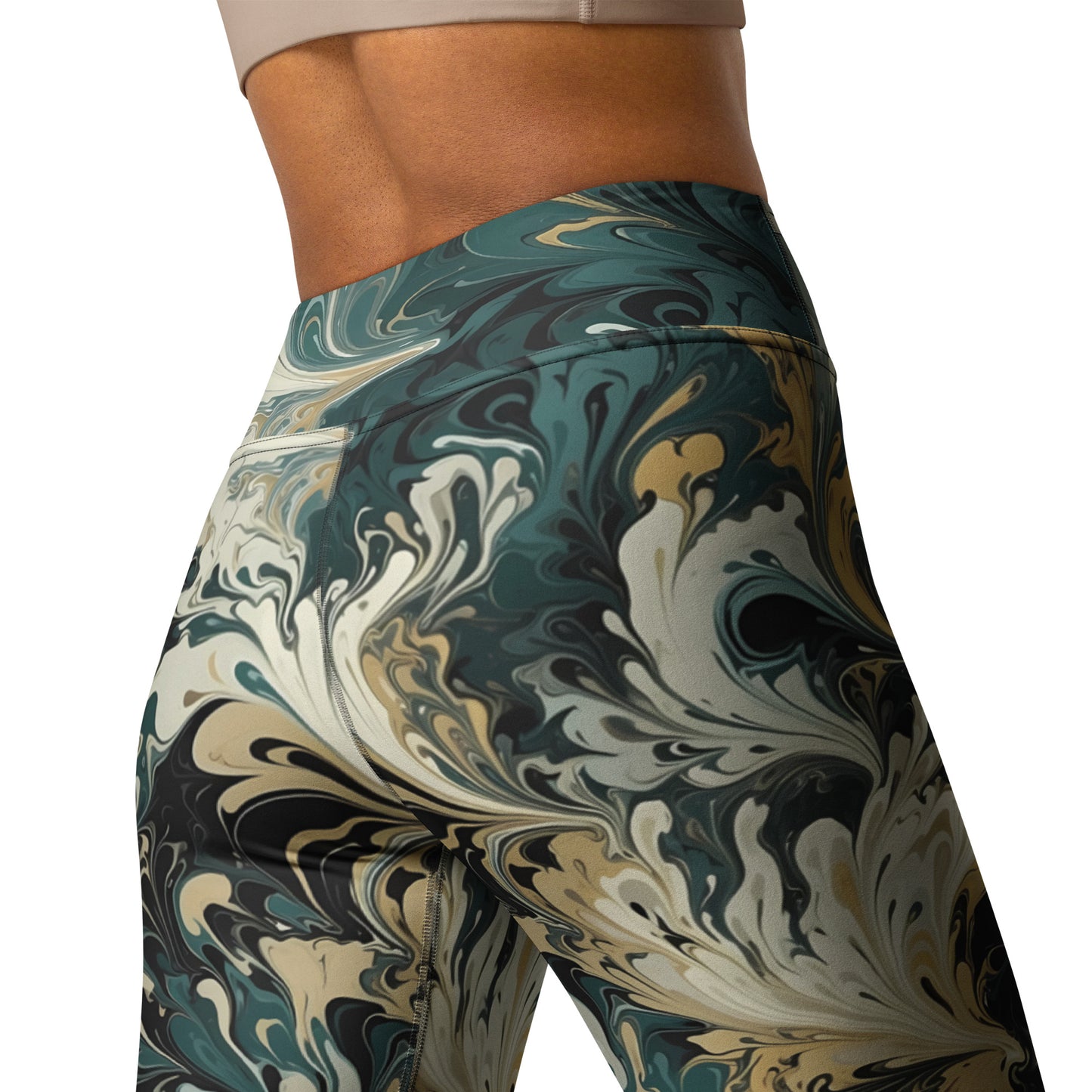 Liquid Abstract Art Printed Yoga Leggings