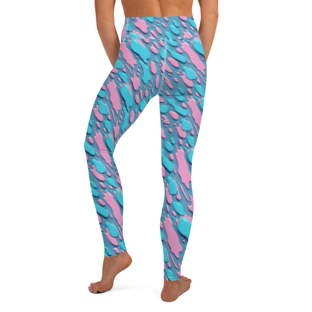 Pestle and Pink Color Splash Yoga Leggings