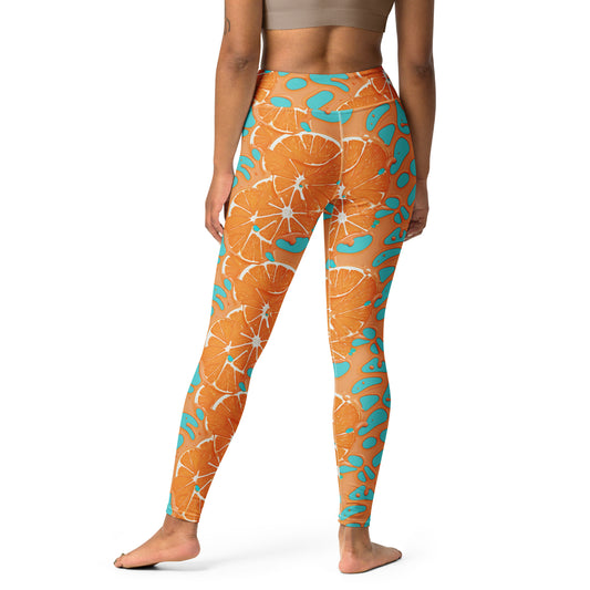 Orange Splash Yoga Leggings