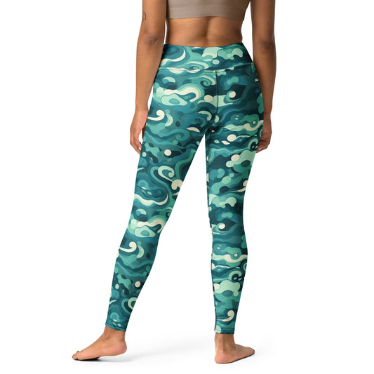 Ocean Waves Yoga Leggings