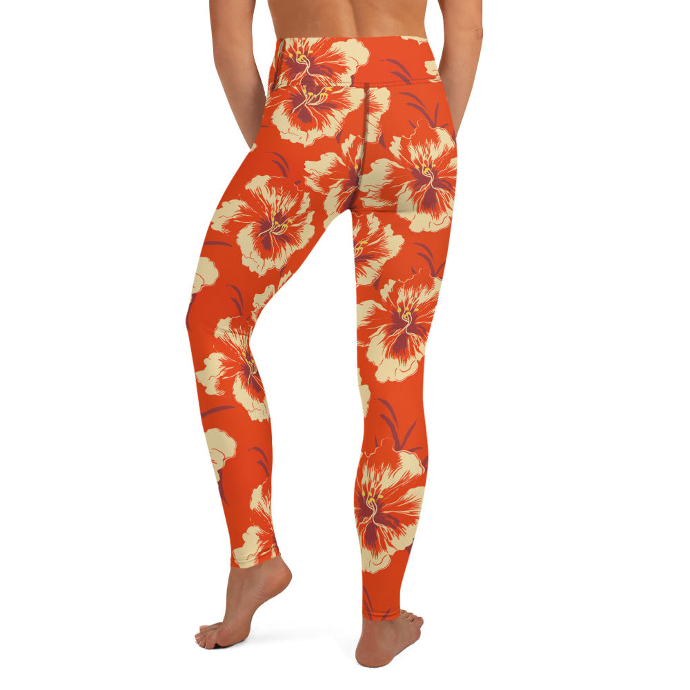 Hibiscus Sunset Yoga Leggings