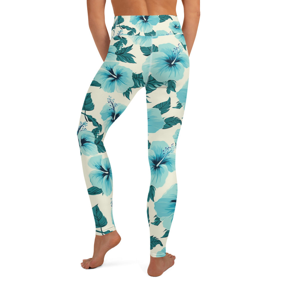 Hibiscus Azul Yoga Leggings