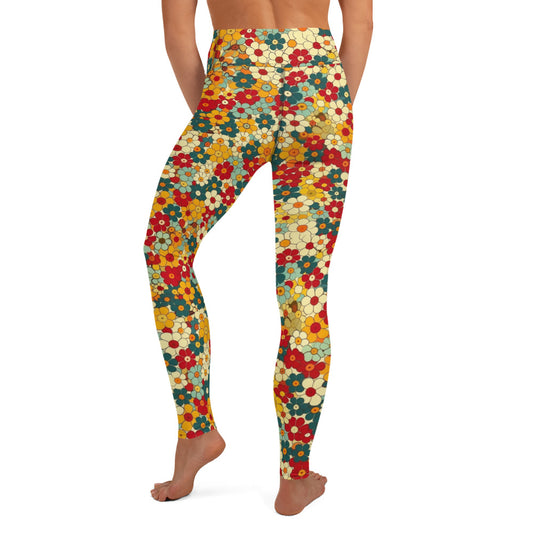 Groovy Spring Floral Yoga Leggings