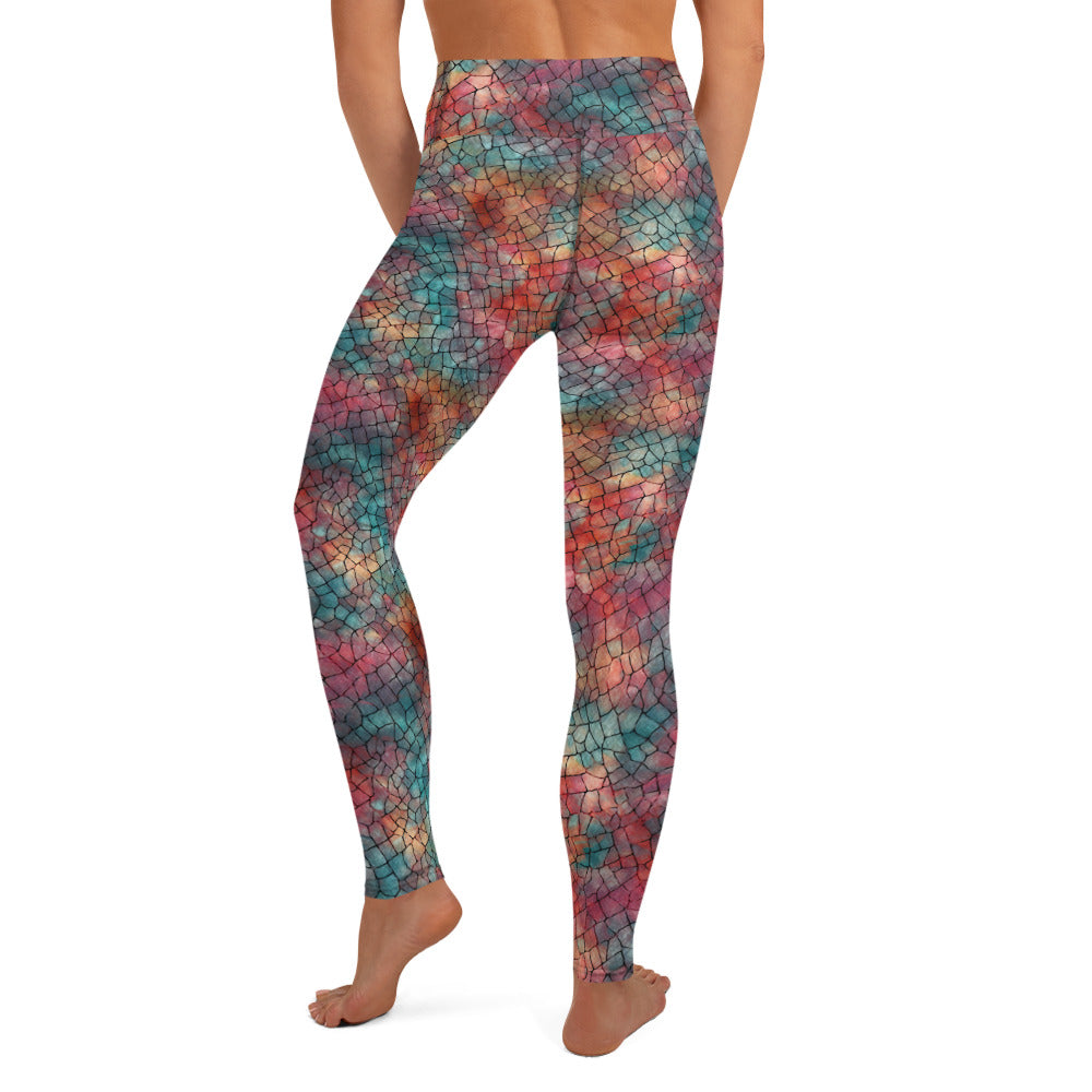 Abstract Pattern Darkness of Colors Yoga Leggings