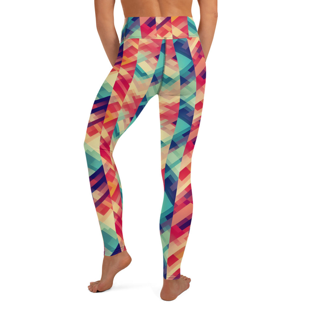 Multi Color Geometric Pattern Yoga Leggings