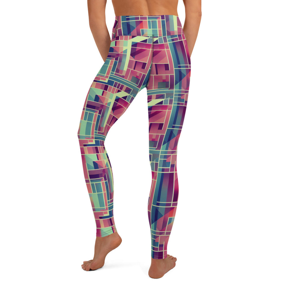 Square Geometric Pattern Yoga Leggings