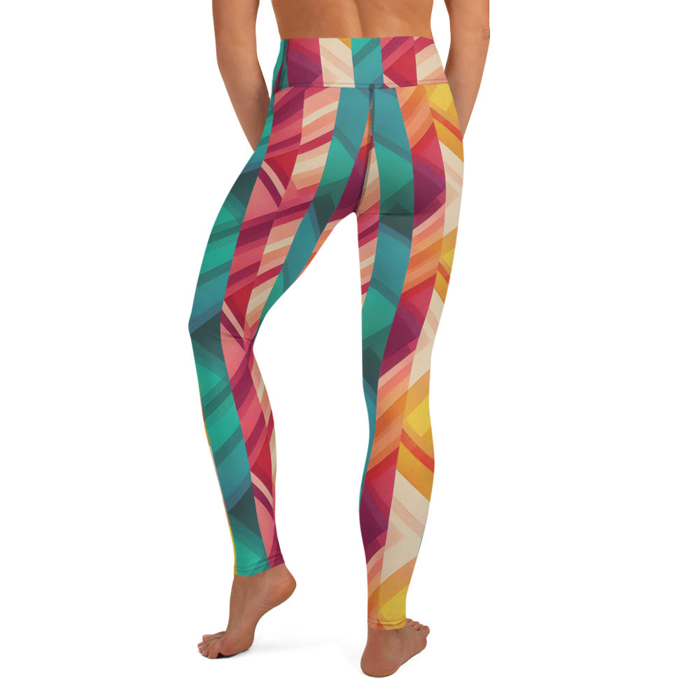 Stripe Geometric Pattern Yoga Leggings