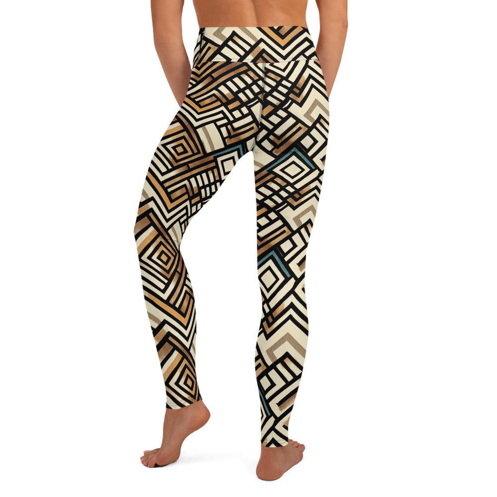 Square Geometric Pattern Yoga Leggings