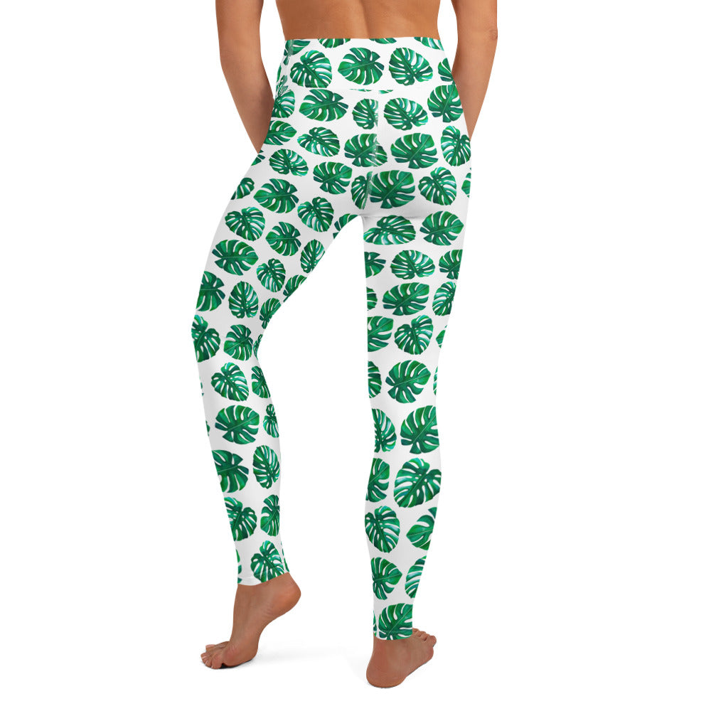 Tropical Foliage Printed Yoga Leggings