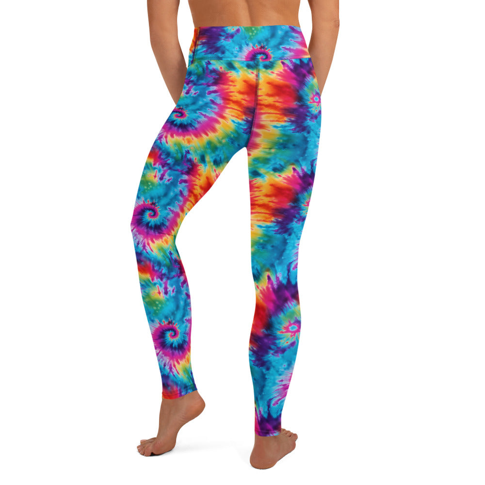 Rainbow Tie Dye Printed Yoga Leggings