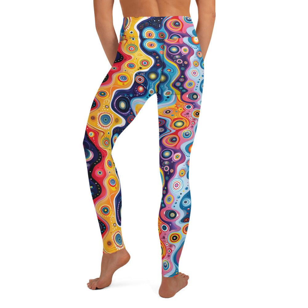 Vibrant Psychedelic Pattern Printed Yoga Leggings