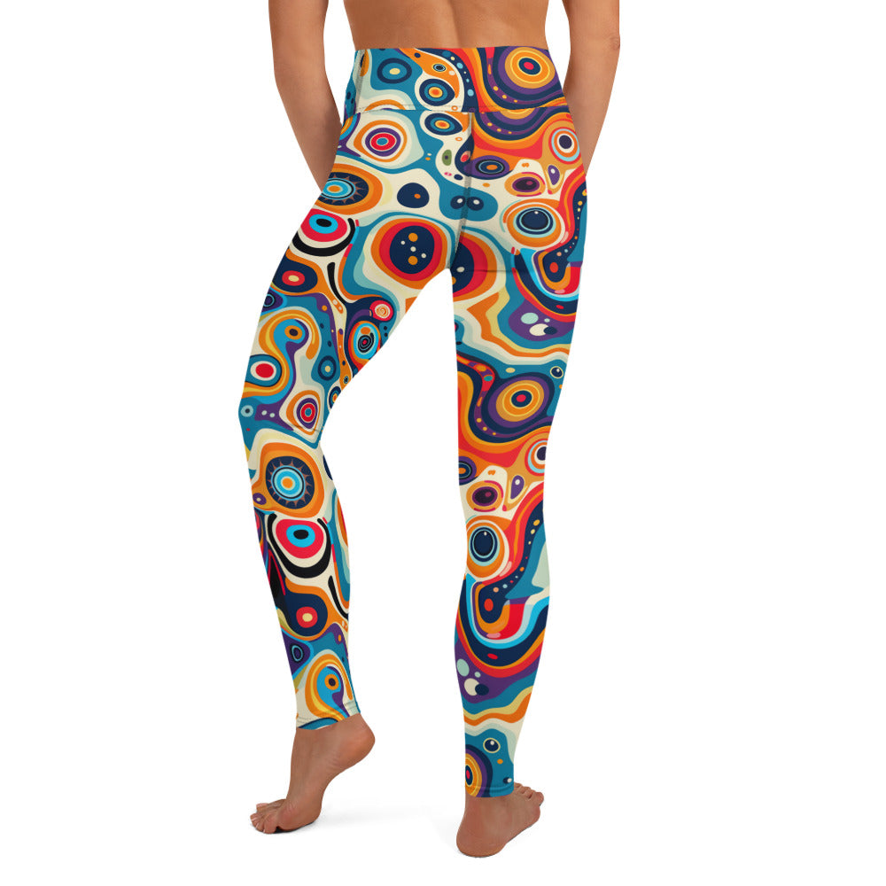 Psychedelic Circles Pattern Printed Yoga Leggings