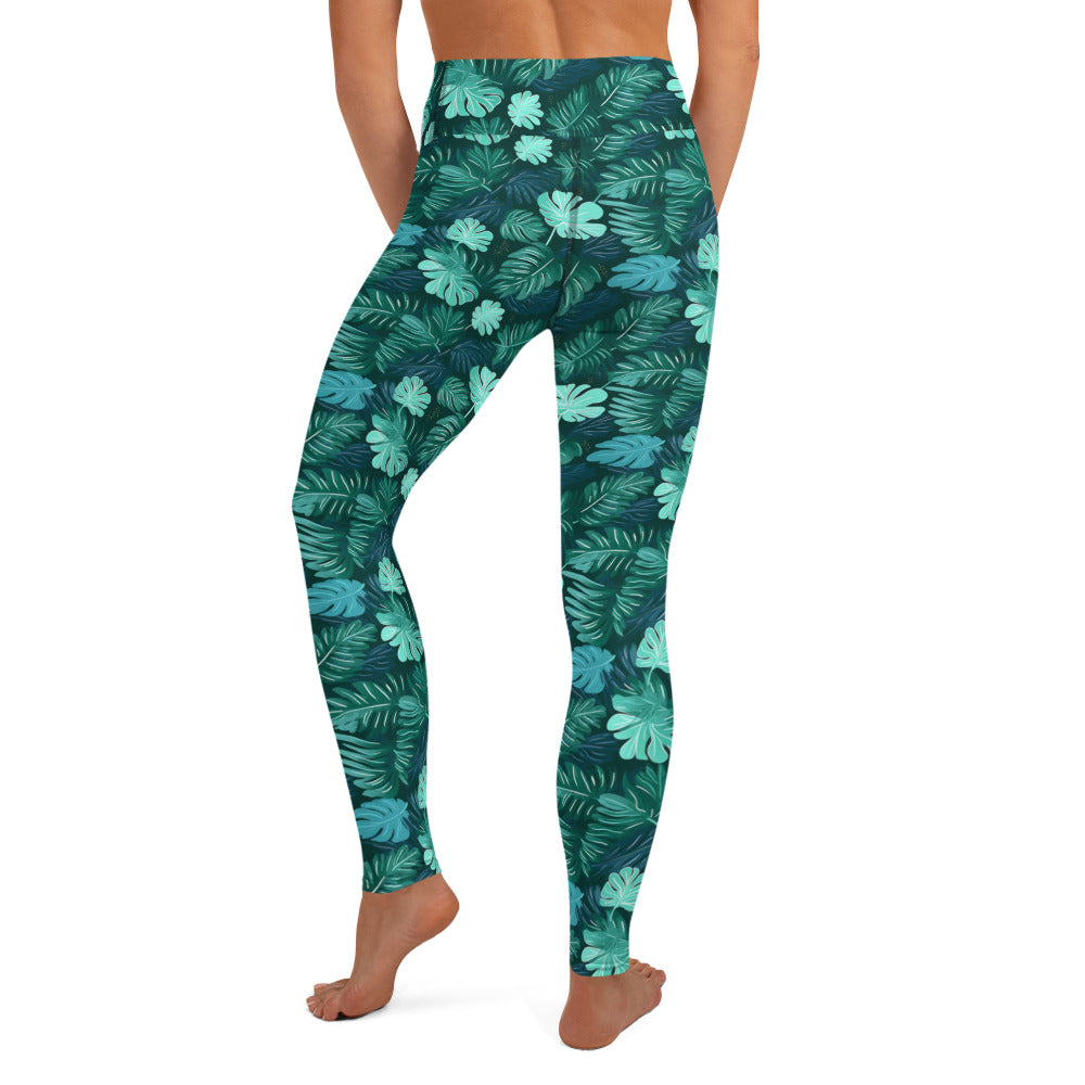 Tropical Greens Yoga Leggings