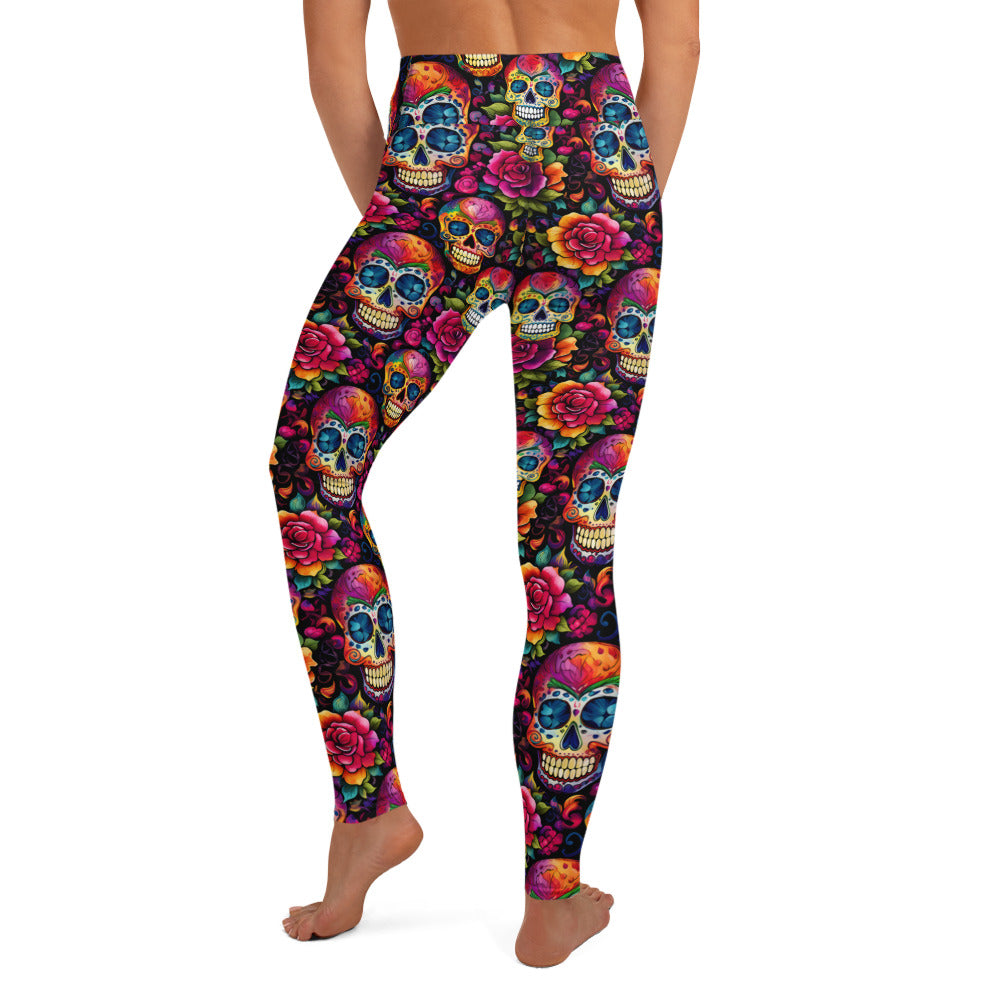 Sugar Skull & Roses Yoga Leggings