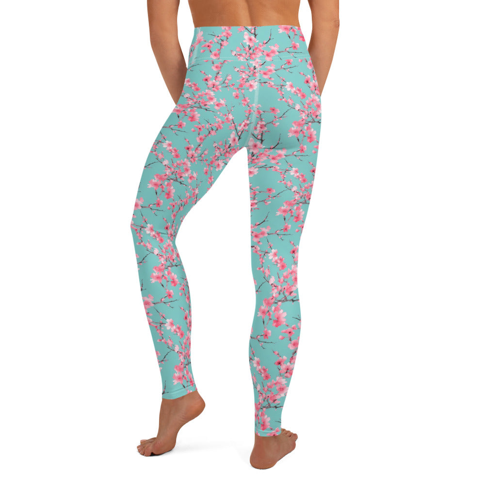 Cherry Blossom Printed Yoga Leggings