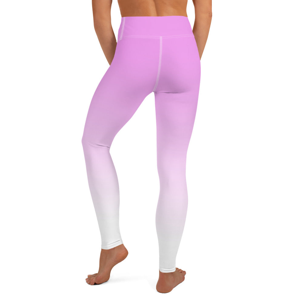 Ombre Pink to White Yoga Leggings