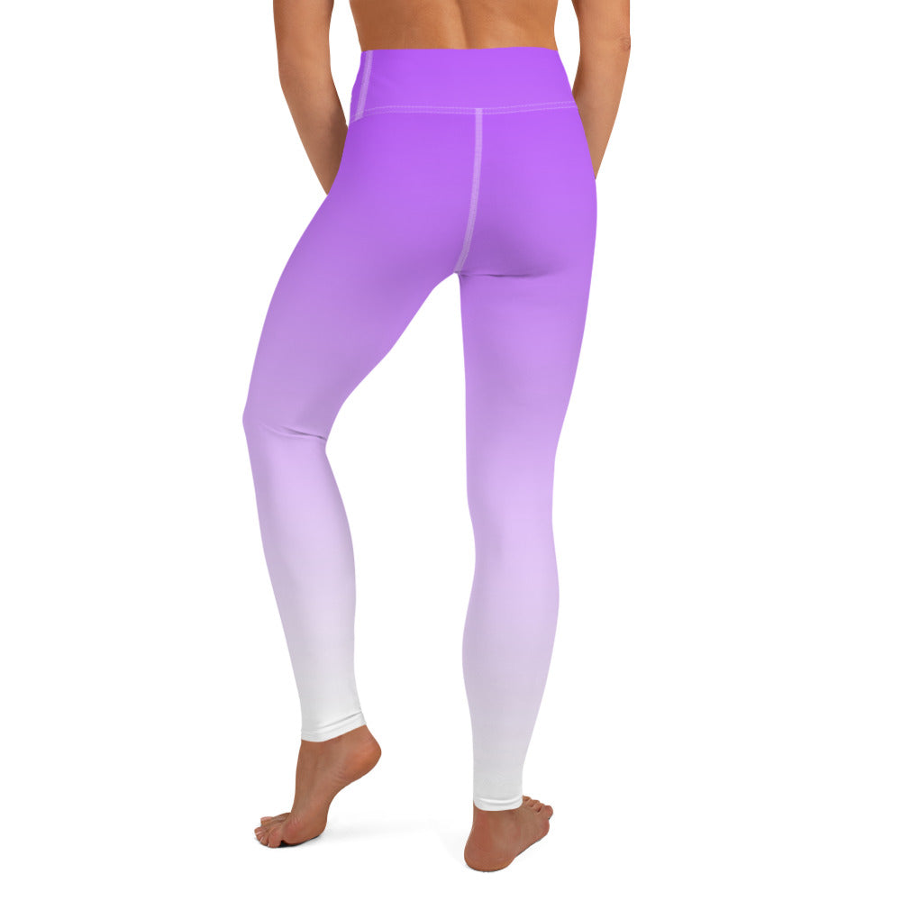 Ombre Purple to White Yoga Leggings