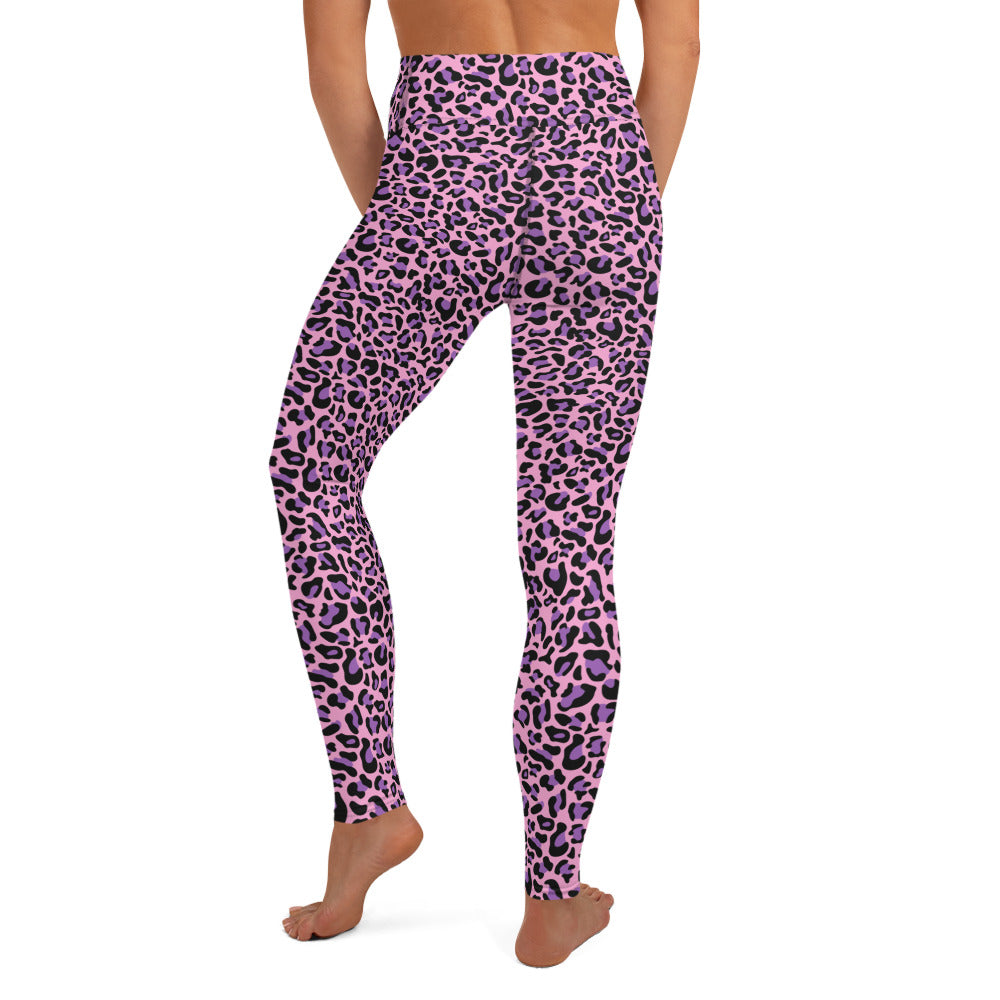 Purple & Pink Leopard Print Yoga Leggings