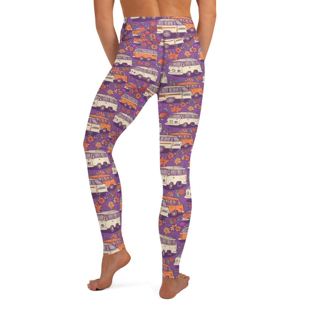 Groovy Vans Purple Hippie Yoga Leggings