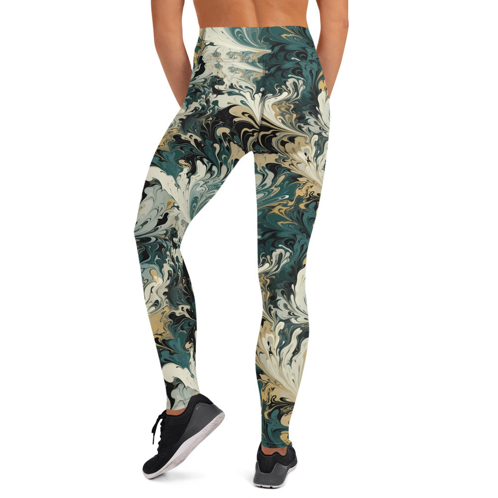 Liquid Abstract Art Printed Yoga Leggings