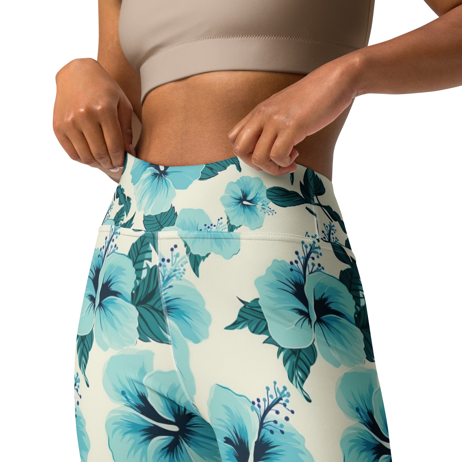 Hibiscus Azul Yoga Leggings