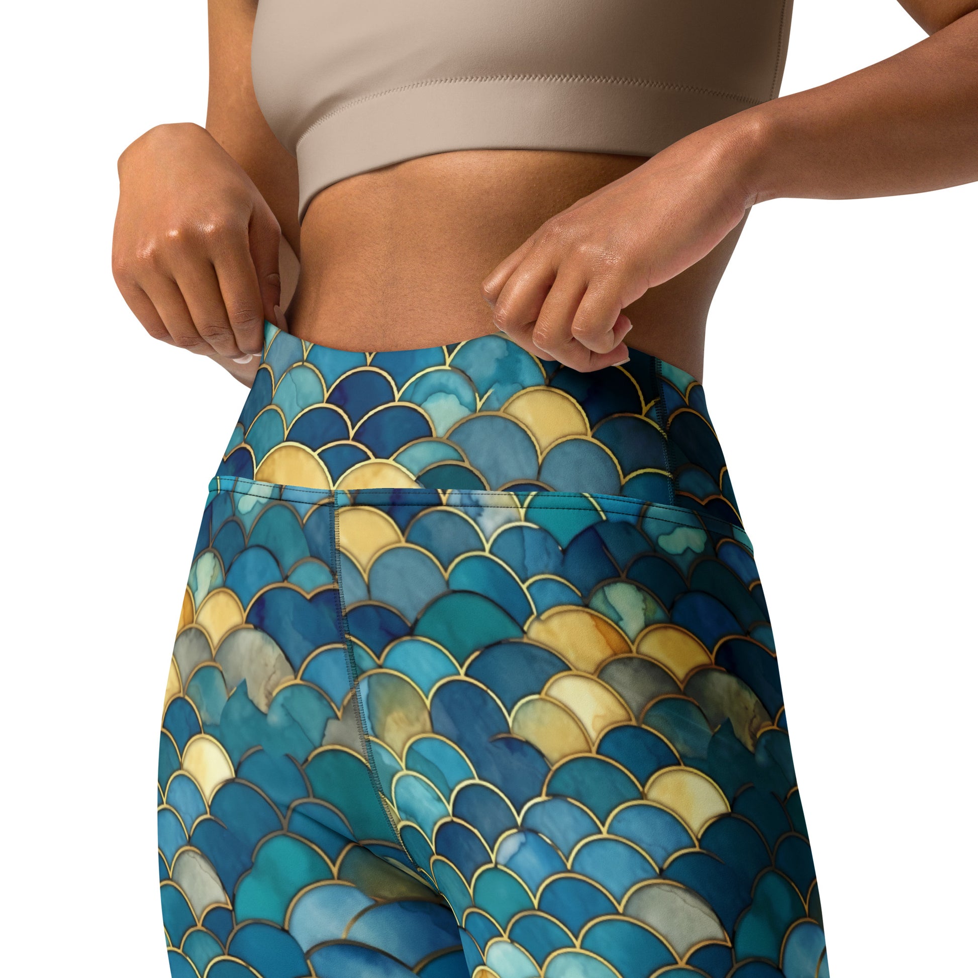 Fish Scale Pattern Yoga Leggings