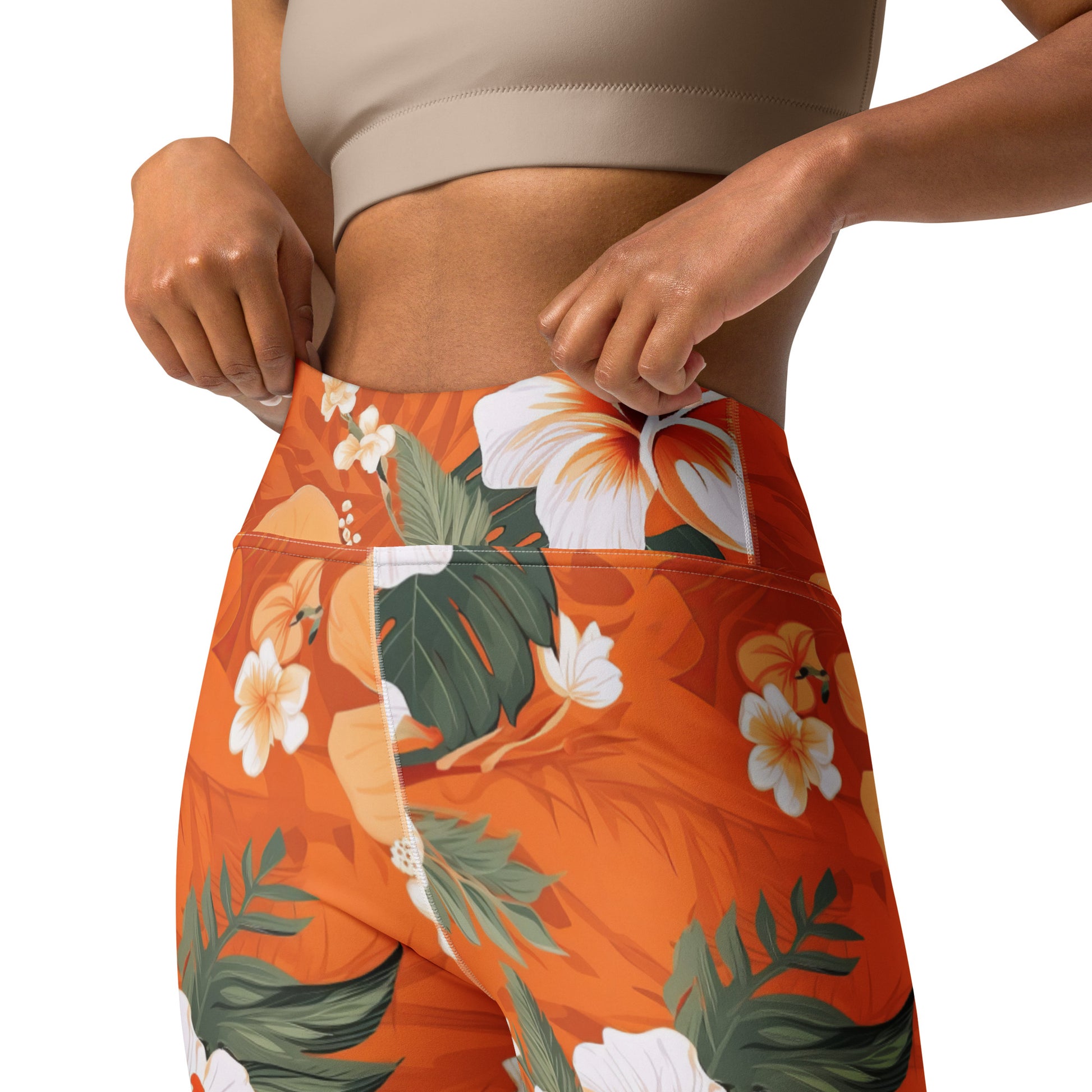 Hibiscus Floral Yoga Leggings