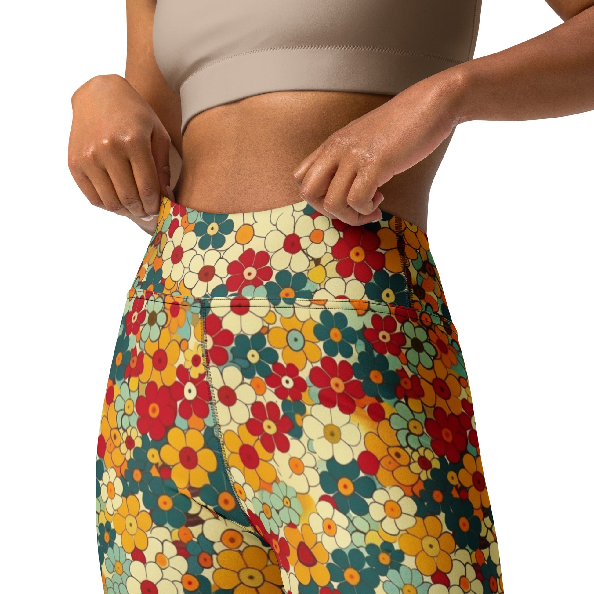 Groovy Spring Floral Yoga Leggings