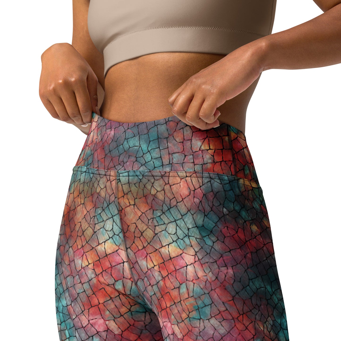 Abstract Pattern Darkness of Colors Yoga Leggings