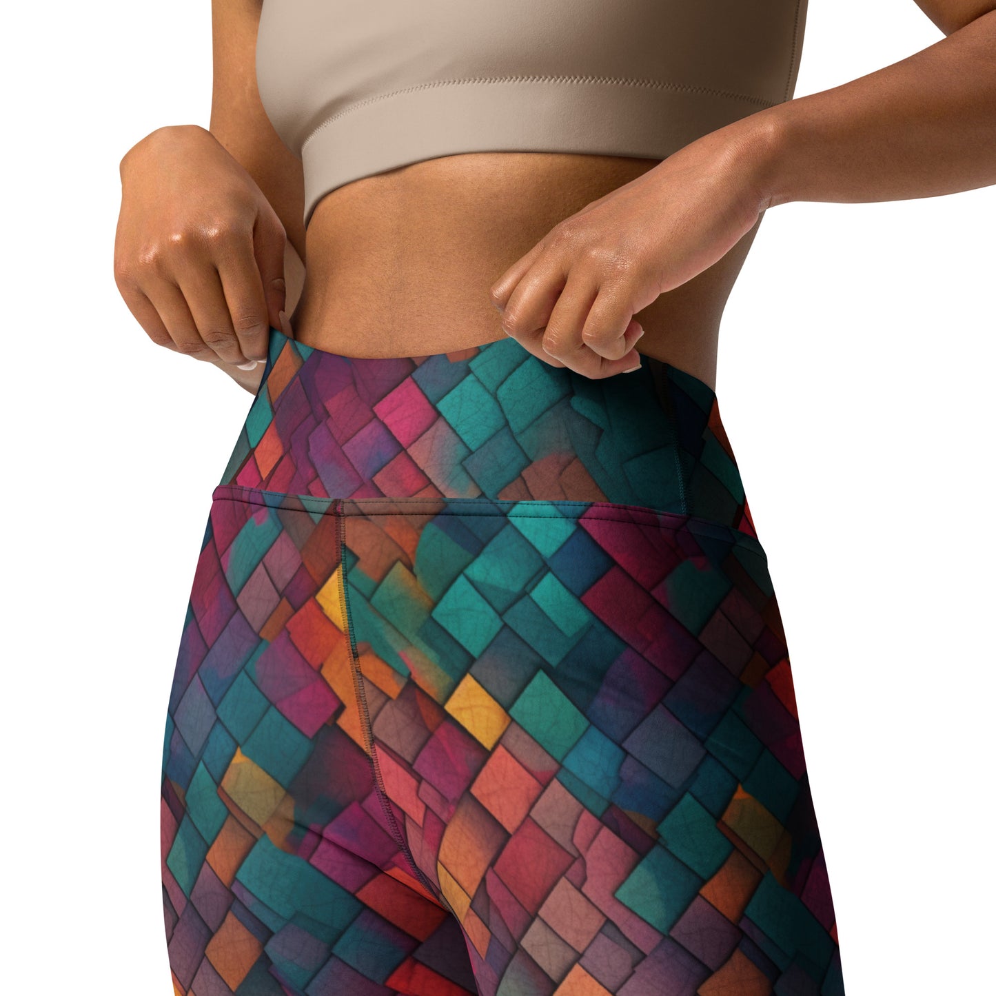 Colorful Geometric Pattern Yoga Leggings