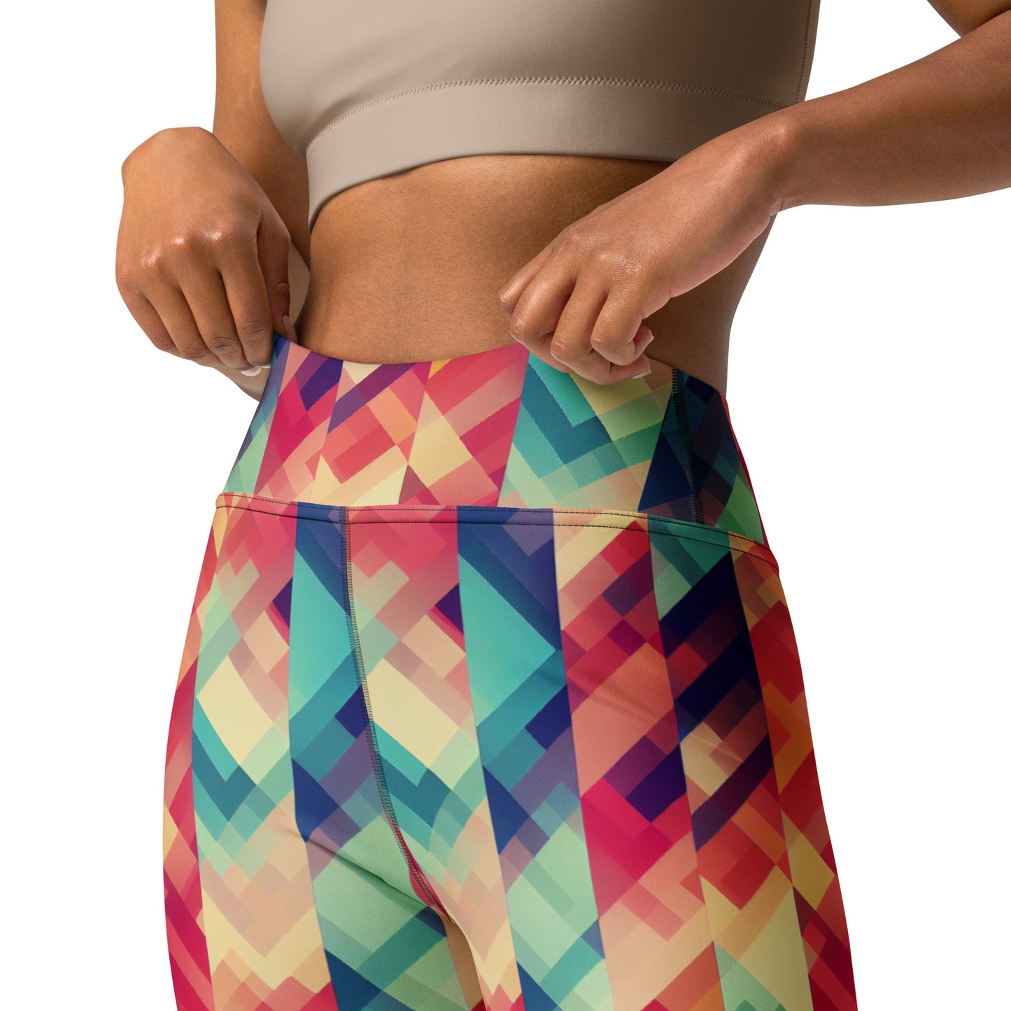 Multi Color Geometric Pattern Yoga Leggings