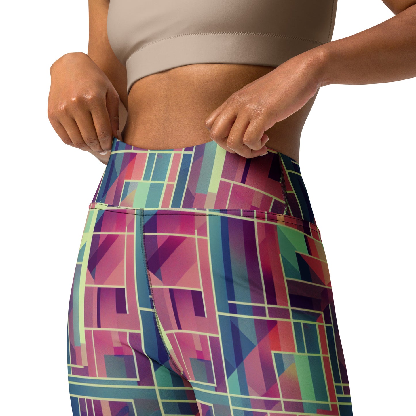 Square Geometric Pattern Yoga Leggings