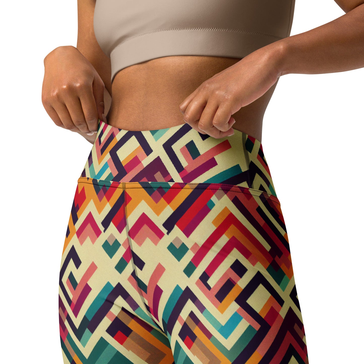 Modern Geometric Pattern Yoga Leggings