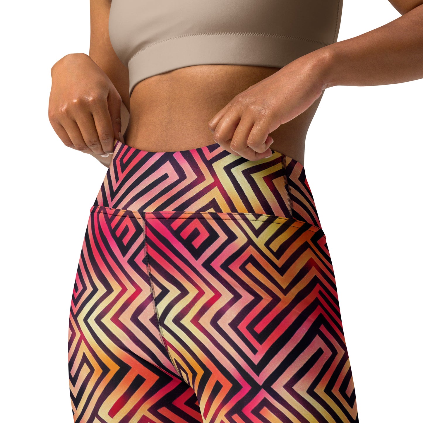 Colorful Maze Pattern Yoga Leggings