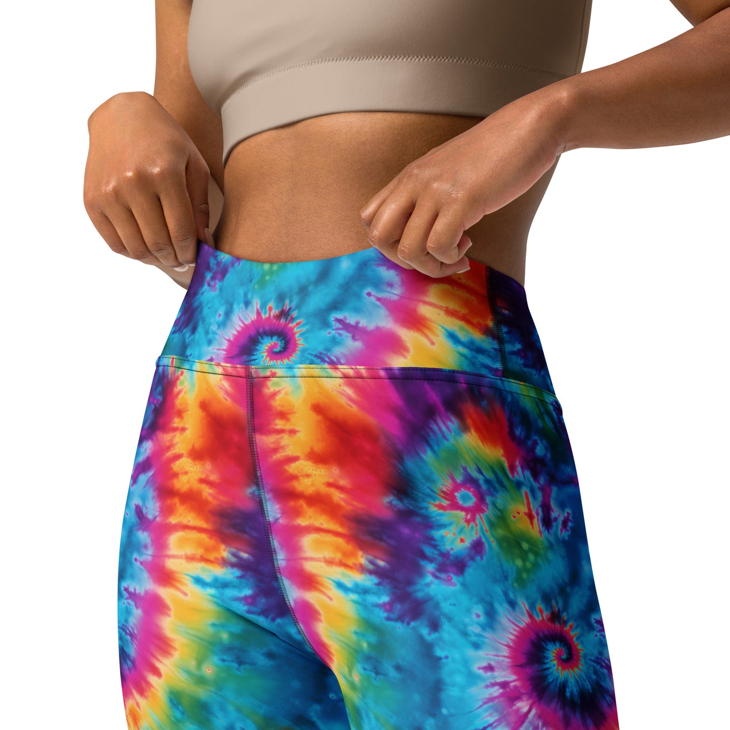 Rainbow Tie Dye Printed Yoga Leggings