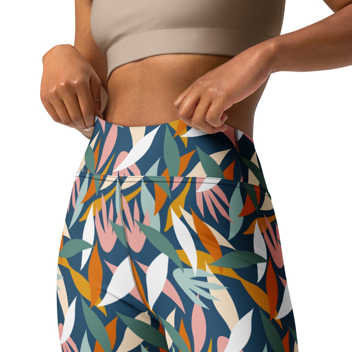 Colorful Leaves Summer Vibes Yoga Leggings