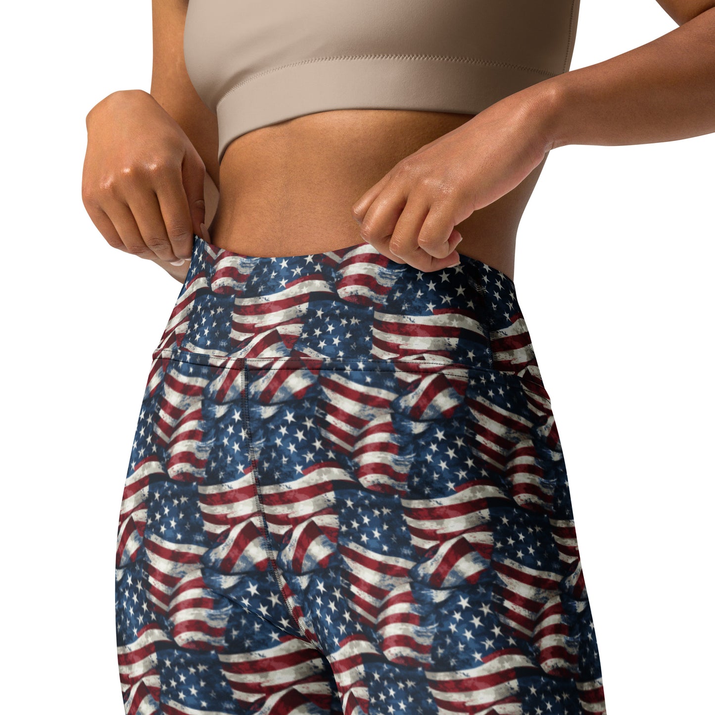 USA Flag Printed Patriotic Yoga Leggings