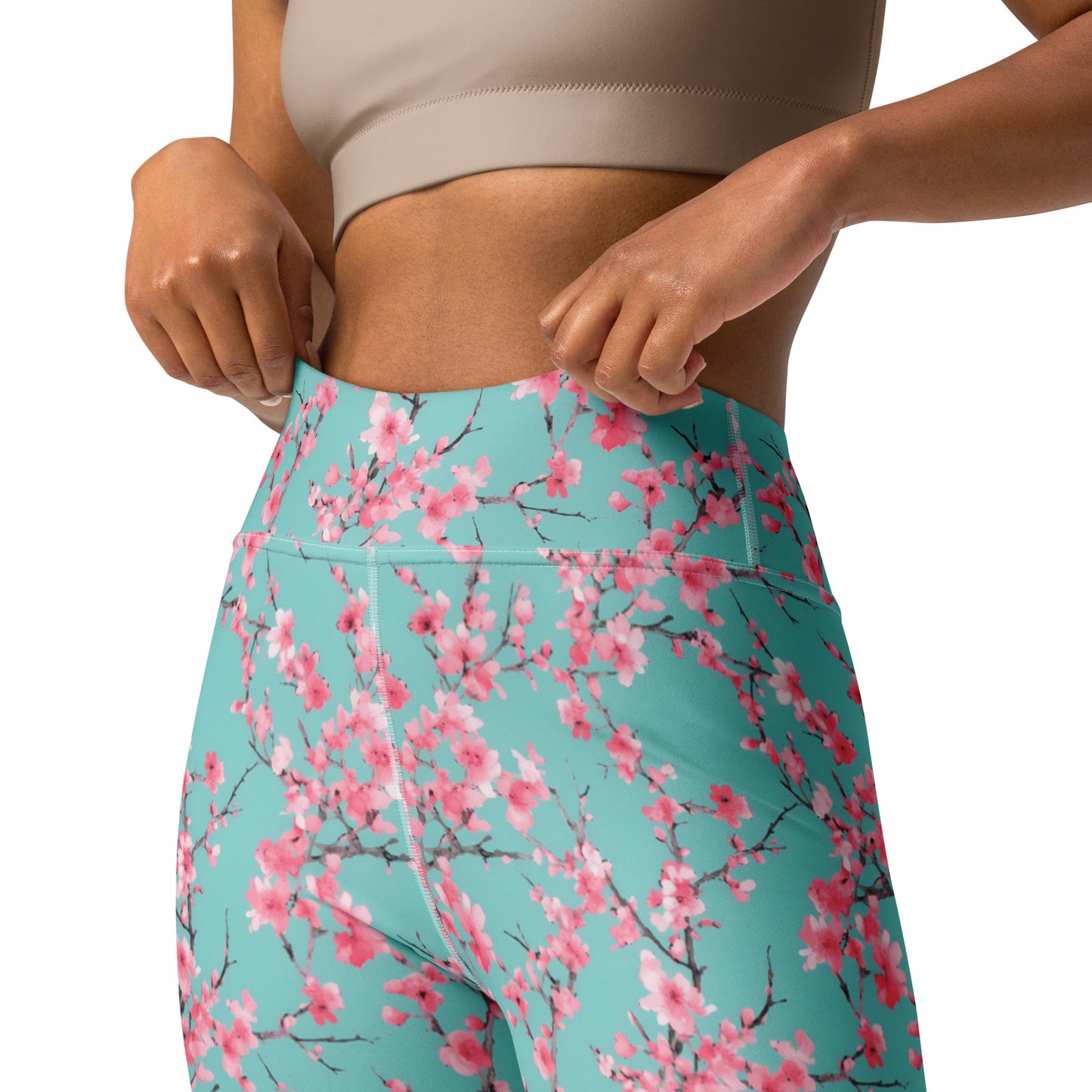 Cherry Blossom Printed Yoga Leggings