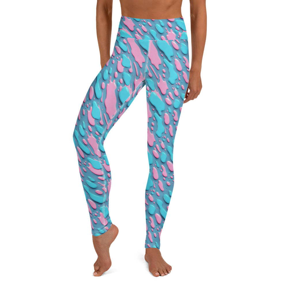 Pestle and Pink Color Splash Yoga Leggings