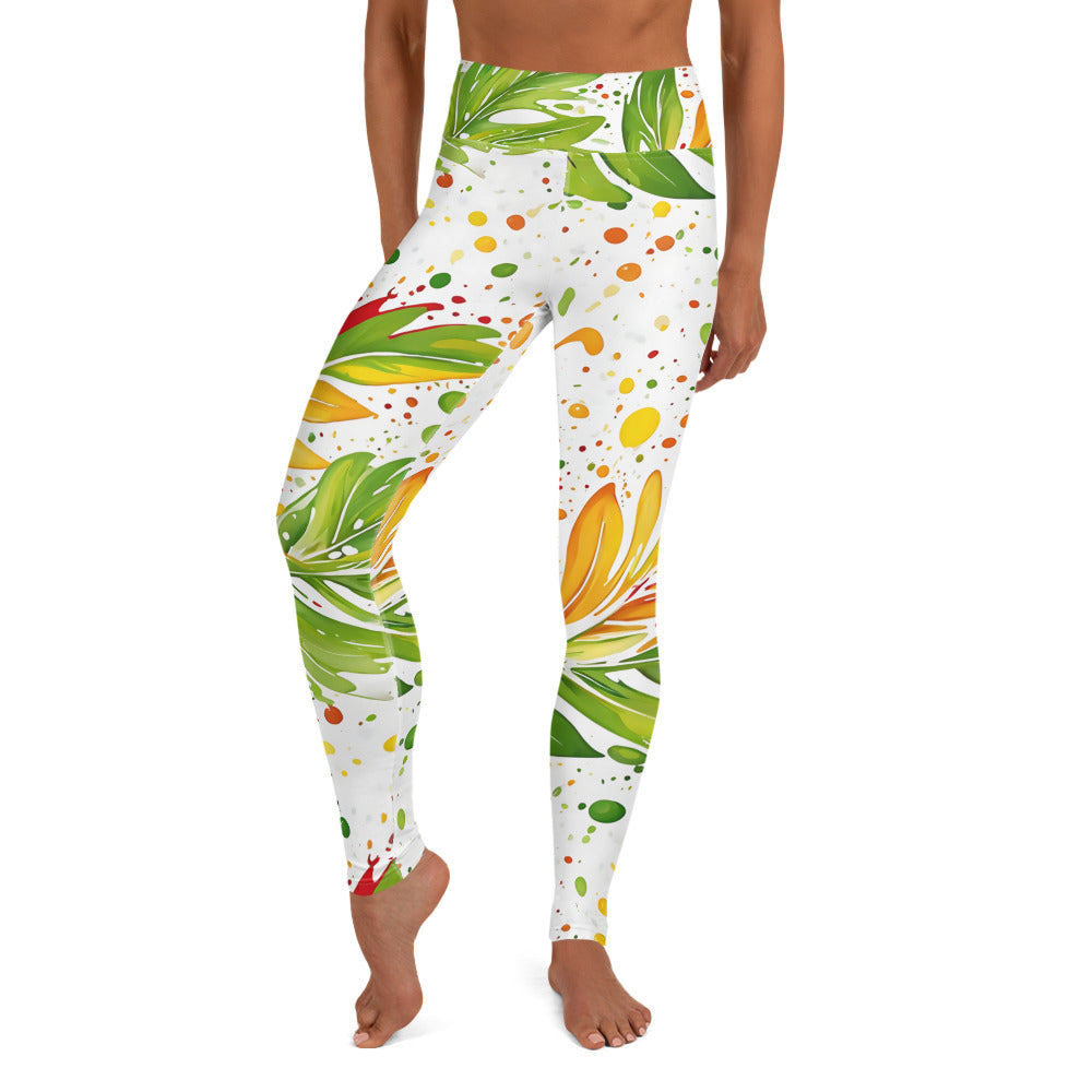 Palm Leaf Splash Yoga Leggings