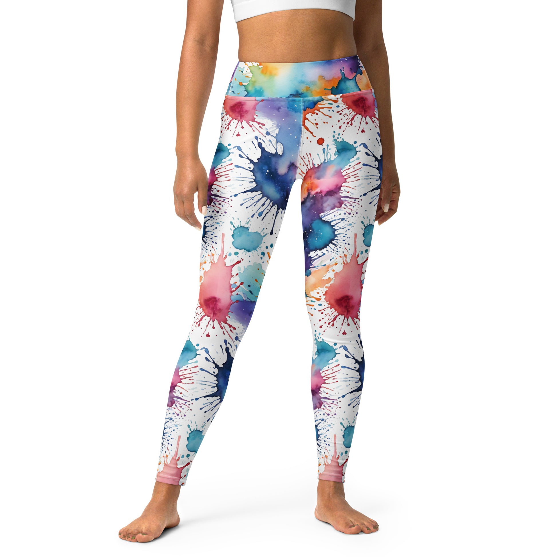 Watercolor Splash Yoga Leggings