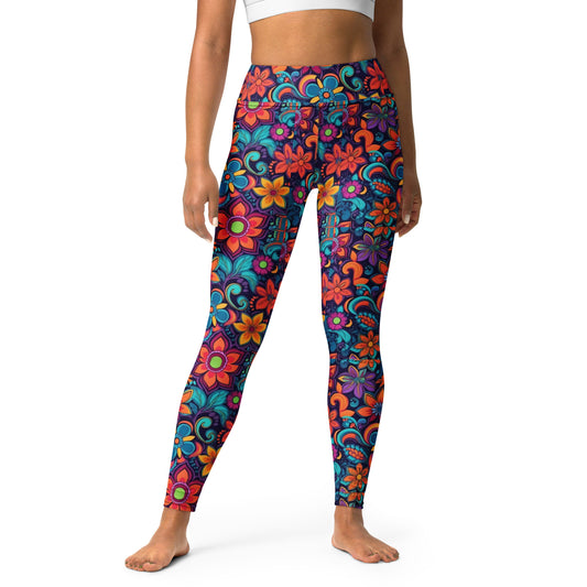 Hippie Floral Yoga Leggings