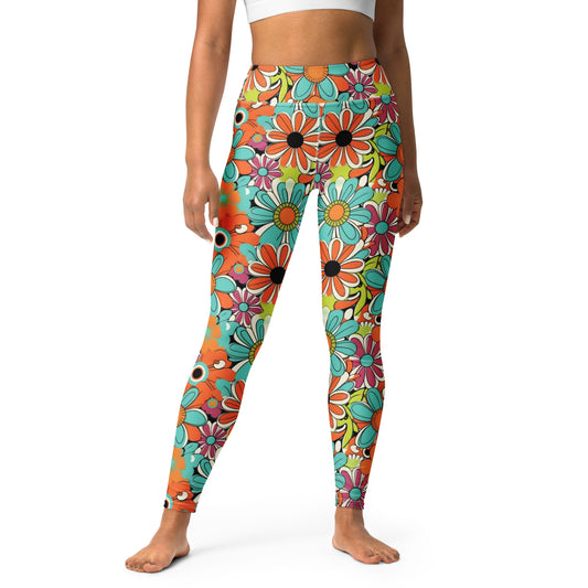 Groovy Floral Yoga Leggings