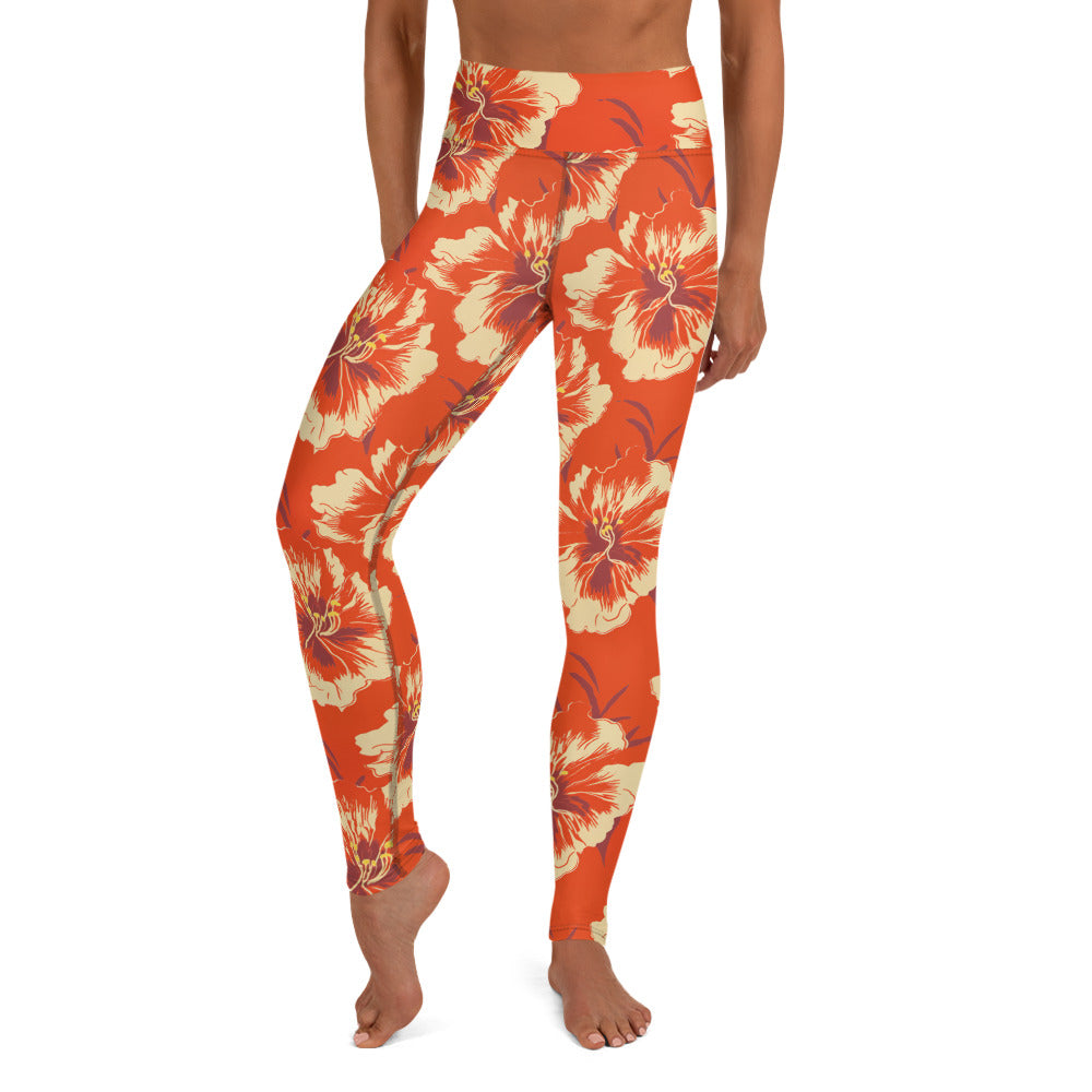 Hibiscus Sunset Yoga Leggings