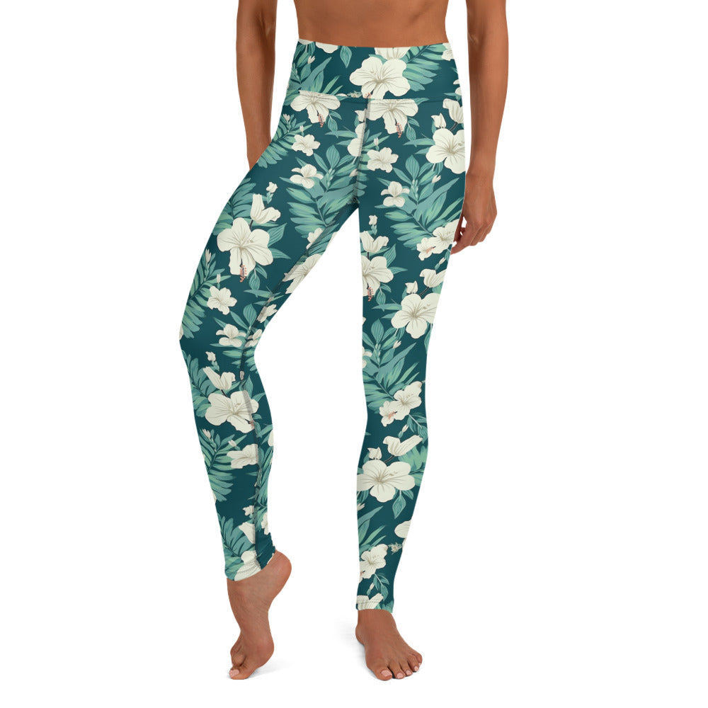 Tropical Floral Garden Yoga Leggings