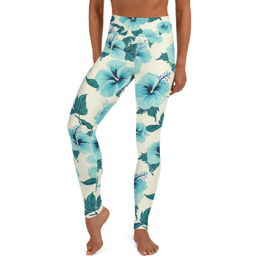 Hibiscus Azul Yoga Leggings