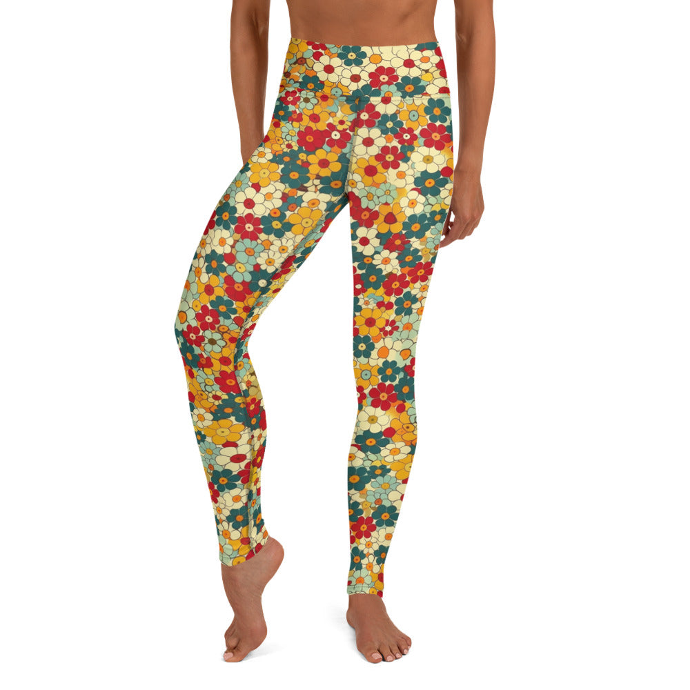 Groovy Spring Floral Yoga Leggings