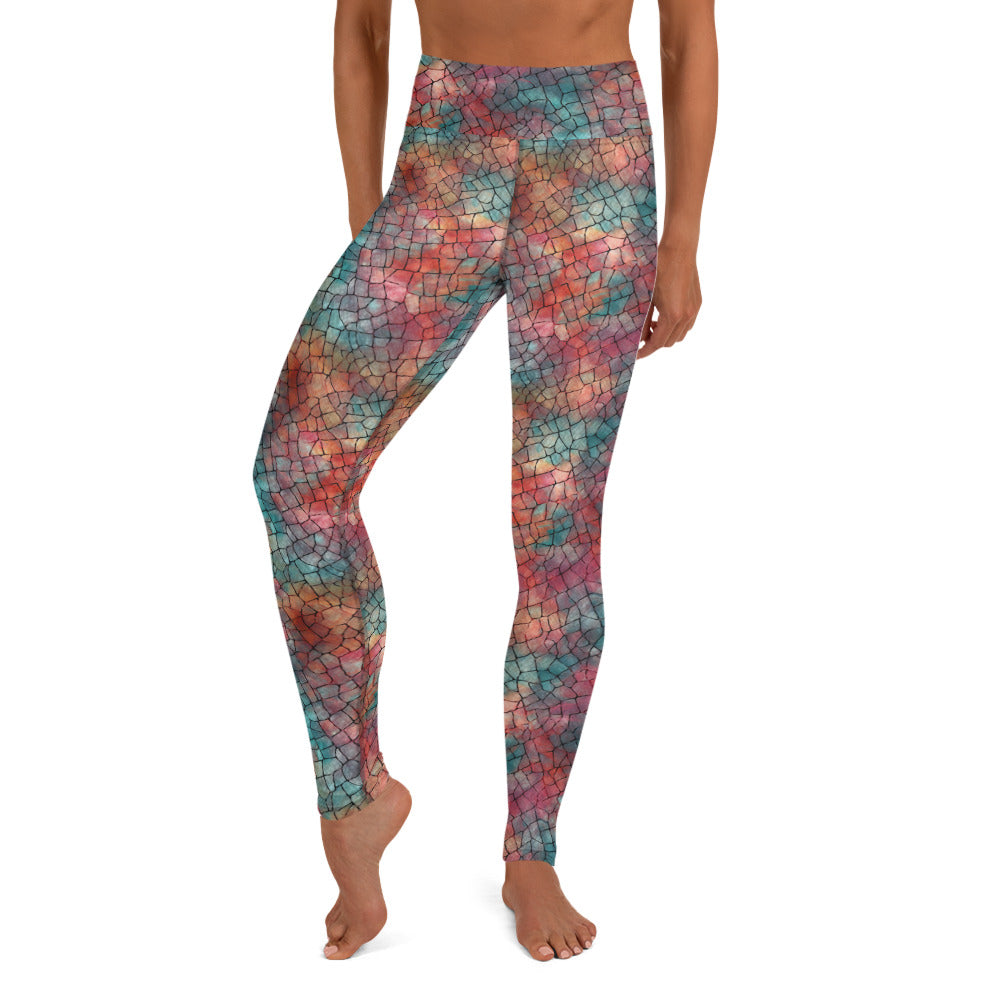 Abstract Pattern Darkness of Colors Yoga Leggings